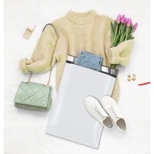 50pcs Poly Mailers 15.5"x12"inch WHITE - Premium shipping bags